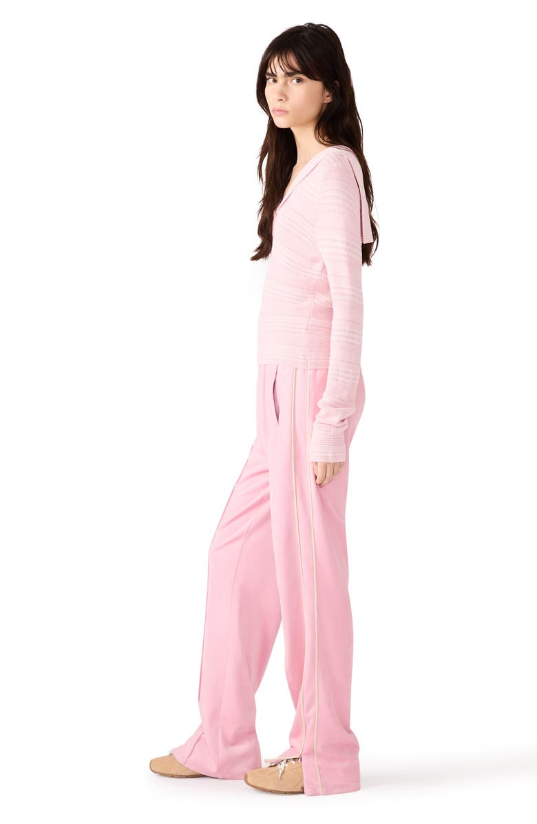 Steve Madden Stripe Sailor Collar Sweater, Alternate, color, Prism Pink