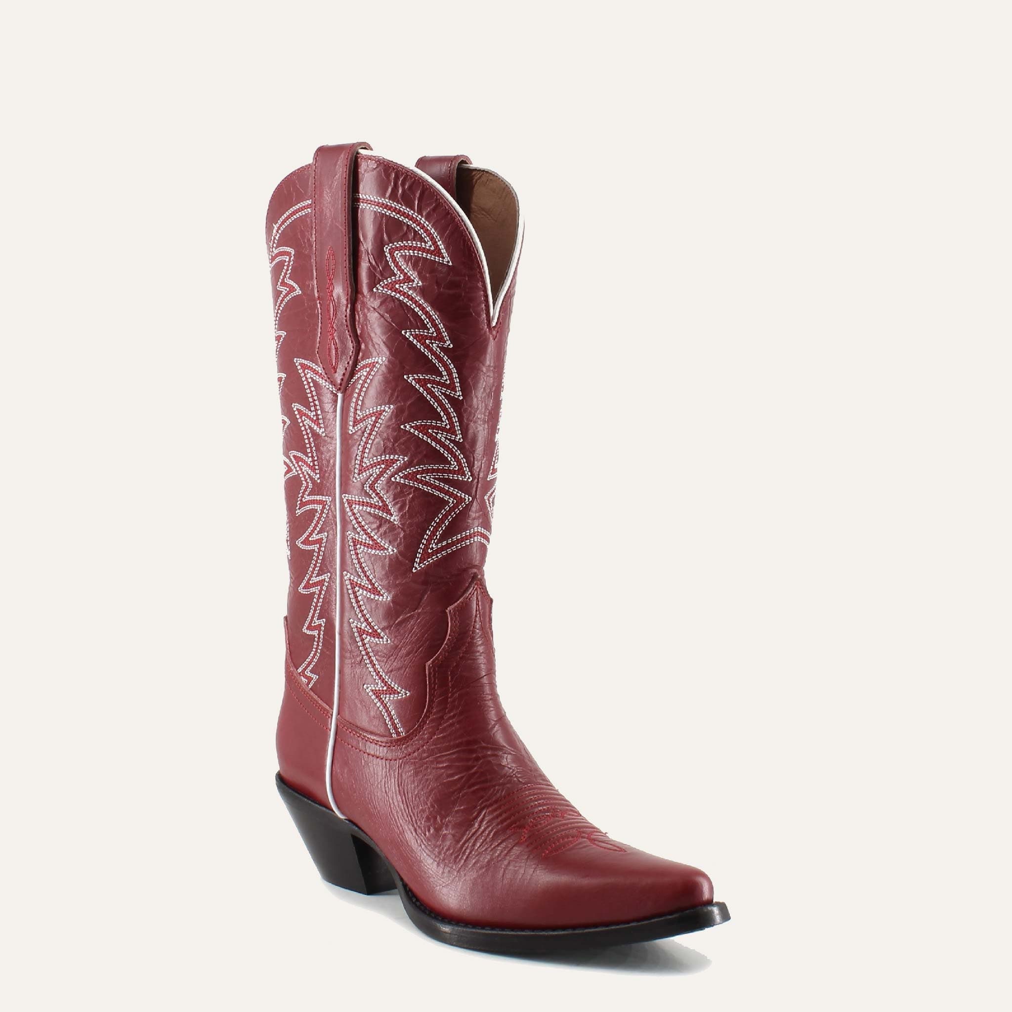 Isabella Leather Boots, Alternate, color, Red