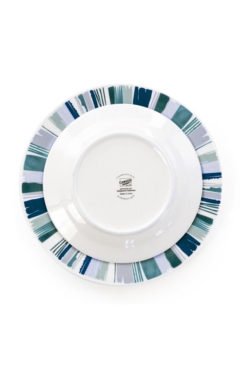 Gibson Home Orleans 12 Piece Round Ceramic Dinnerware Set, Alternate, color, Blue