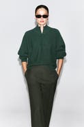 COS V-Detail Boiled-Wool Mock-Neck Sweater