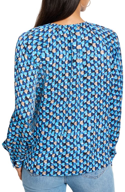 Nic + Zoe Nic+zoe Prism Glow Printed Top In Blue Multi
