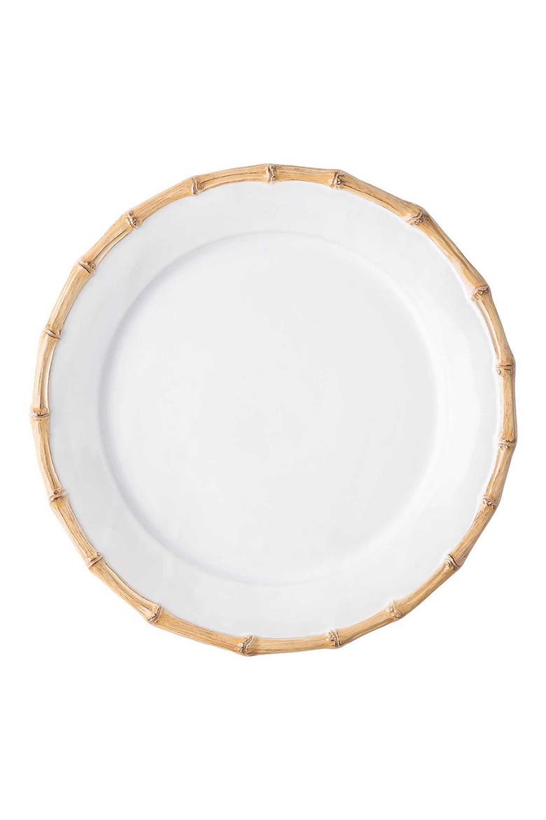 Bamboo Ceramic Dessert/Salad Plate, Main, color, WHITEWASH/ BAMBOO NATURAL