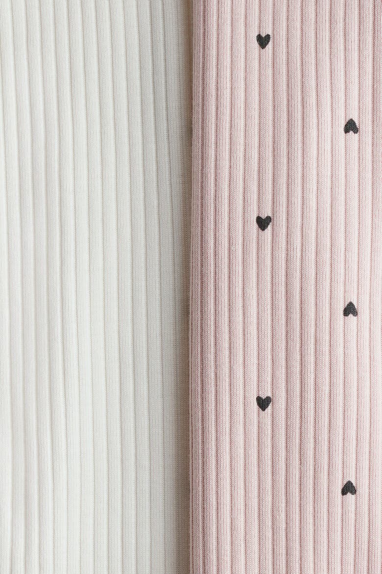 2-pack Cotton Sleepsuits, Alternate, color, Light pink/white