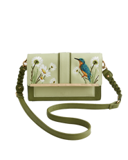 Fable England Embroidered Kingfisher Cross Body Bag