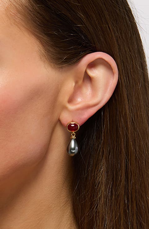 Theodora Faux Pearl Drop Earrings