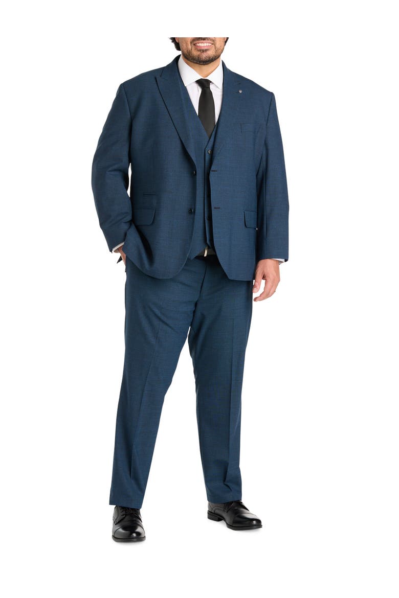 Big & Tall Jacket-Relaxer Performance Mélange Suit Jacket, Alternate, color, BLUE