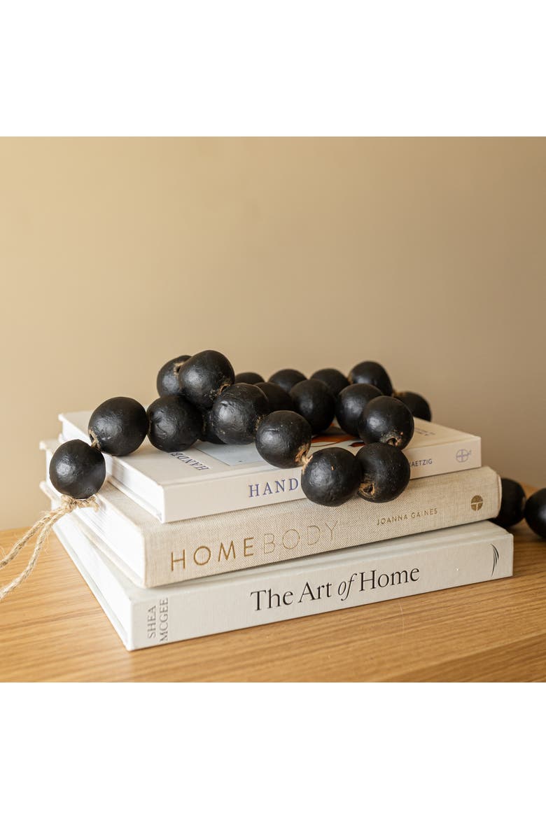 Bead Garland Black Terracotta & Jute, Alternate, color, Black