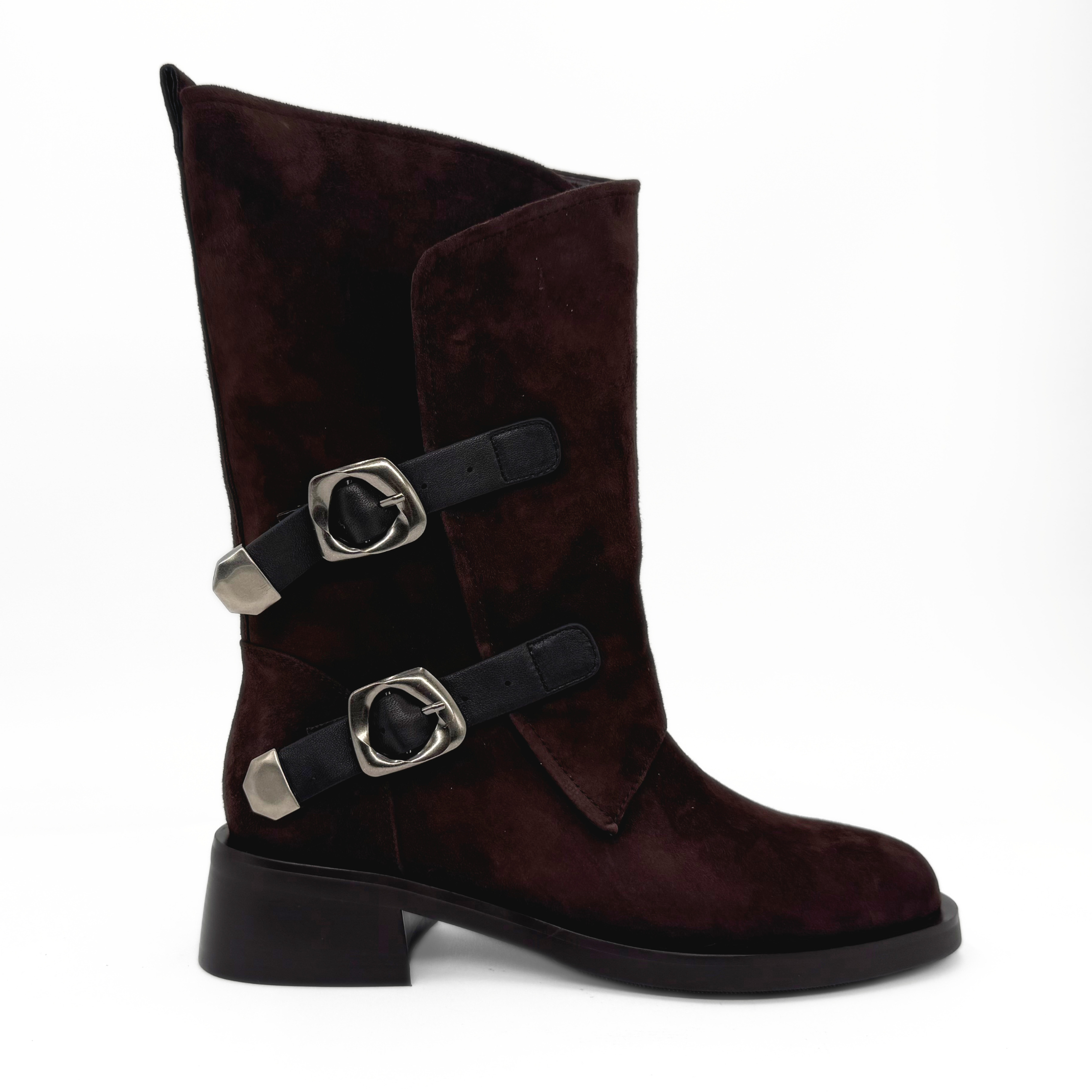 Remi Suede Moto Boots, Main, color, Brown
