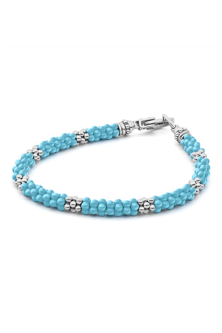 Blue Caviar Ceramic Rope Bracelet, Alternate, color, SILVER/ TURQUOISE