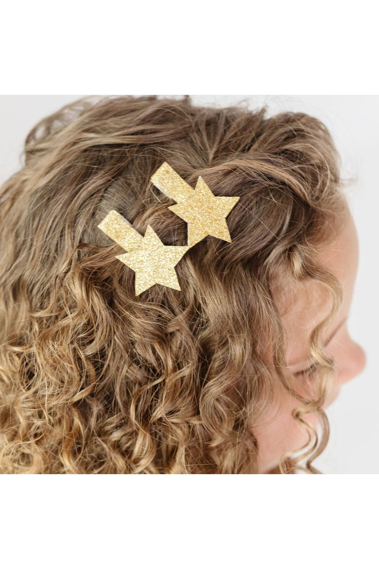 Gold Star Christmas Clip Set, Alternate, color, Gold