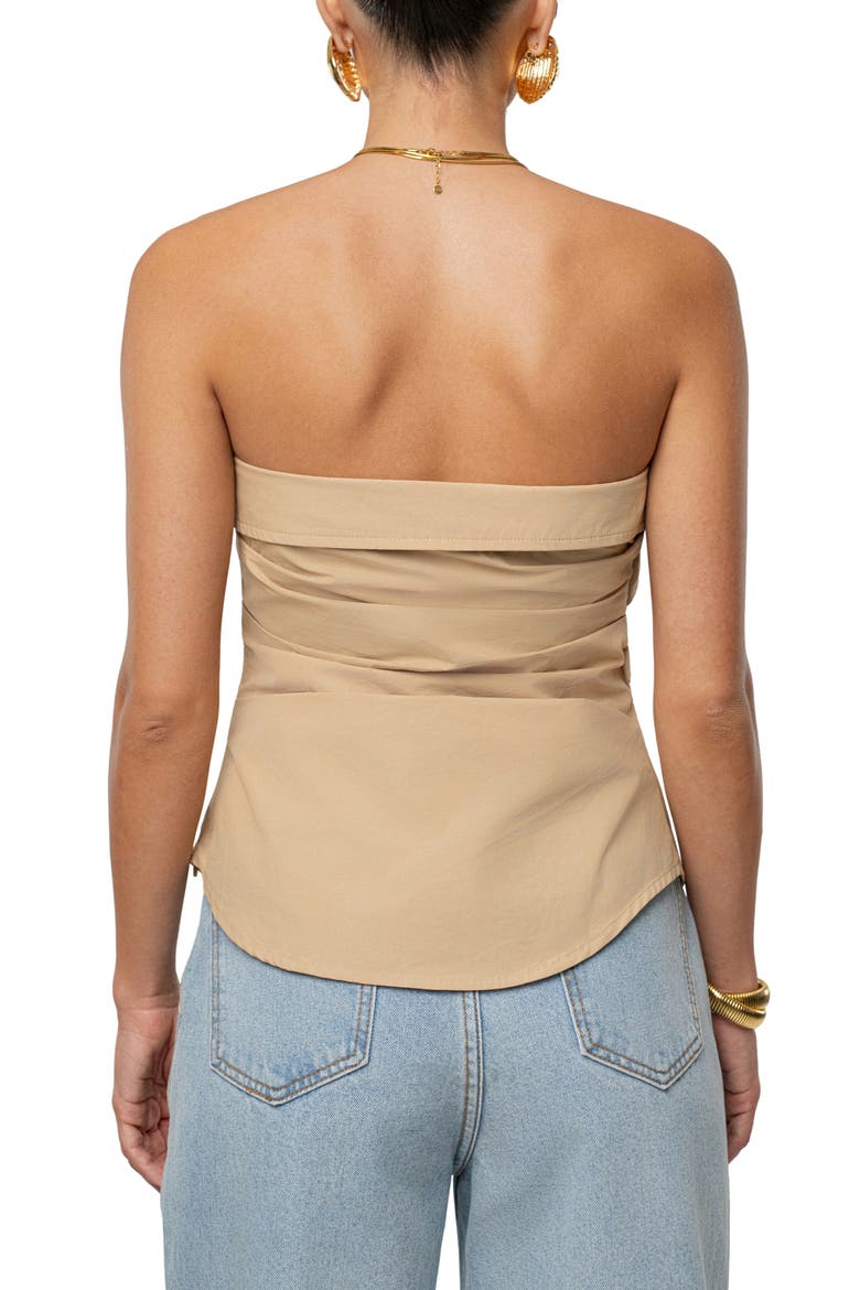 Riviera Strapless Top, Alternate, color, BEIGE