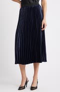 Caslon® Pleated Metallic Midi Skirt