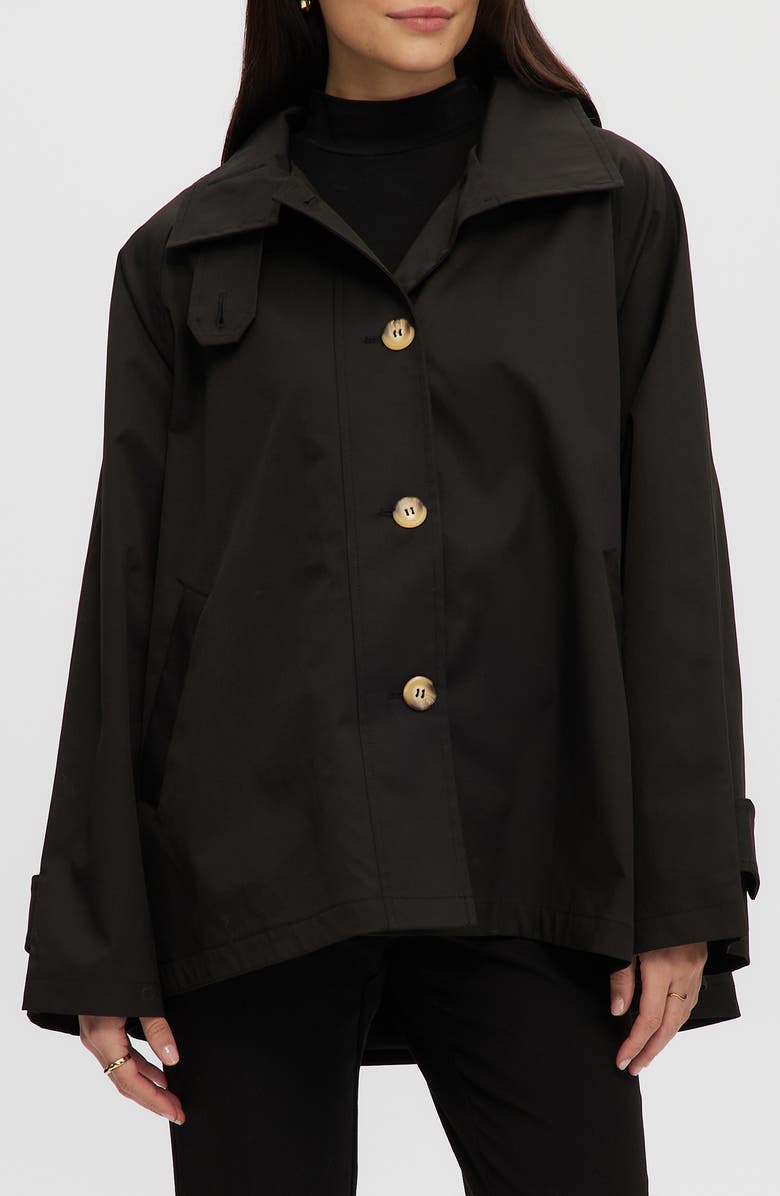 Noize Trench Poncho Jacket, Main, color, Black