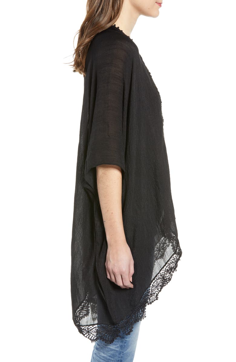 Treasure & Bond Lace Trim Ruana, Alternate, color, 