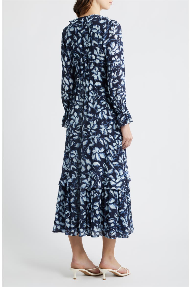 Rois Floral Ruffle Long Sleeve Maxi Dress, Alternate, color, NAVY JASMINE
