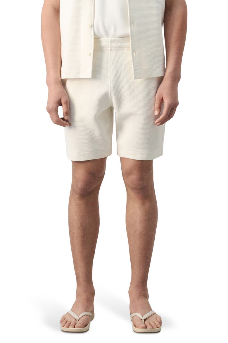 Slim Fit Cotton Waffle Pull-On Shorts, Main, color, ECRU