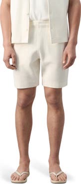 MANGO Slim Fit Cotton Waffle Pull-On Shorts