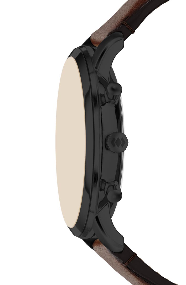 Fossil Neutra Brown Chronograph Leather Strap Watch, 44mm, Alternate, color, 