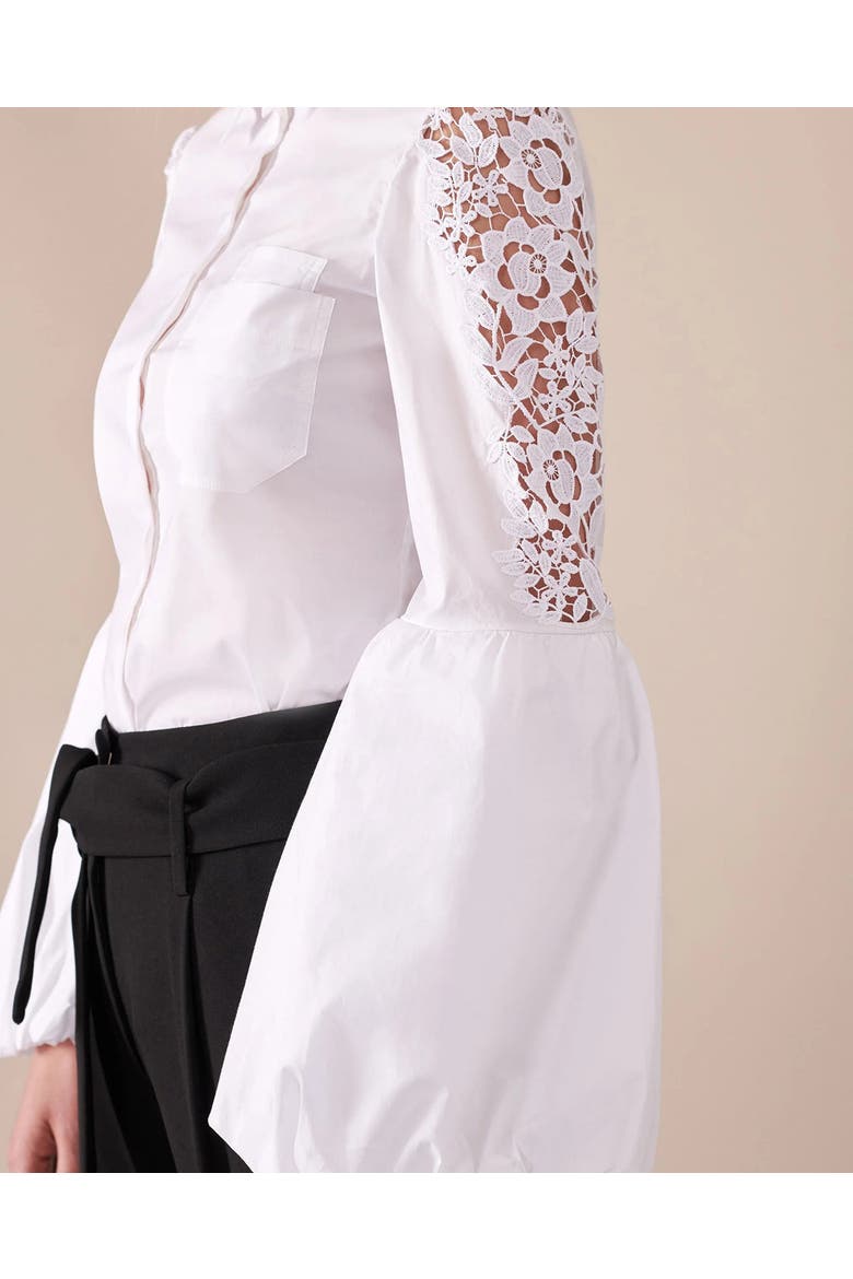 Laora Balloon Sleeve Shirt, Alternate, color, White
