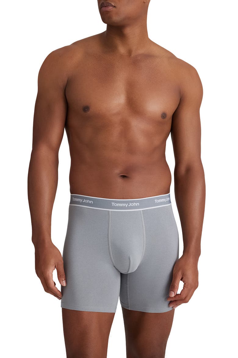 Men's 3-Pack Essential Cool Cotton Blend 6-Inch Boxer Briefs, Alternate, color, BLACK/WHITE/MONUMENT