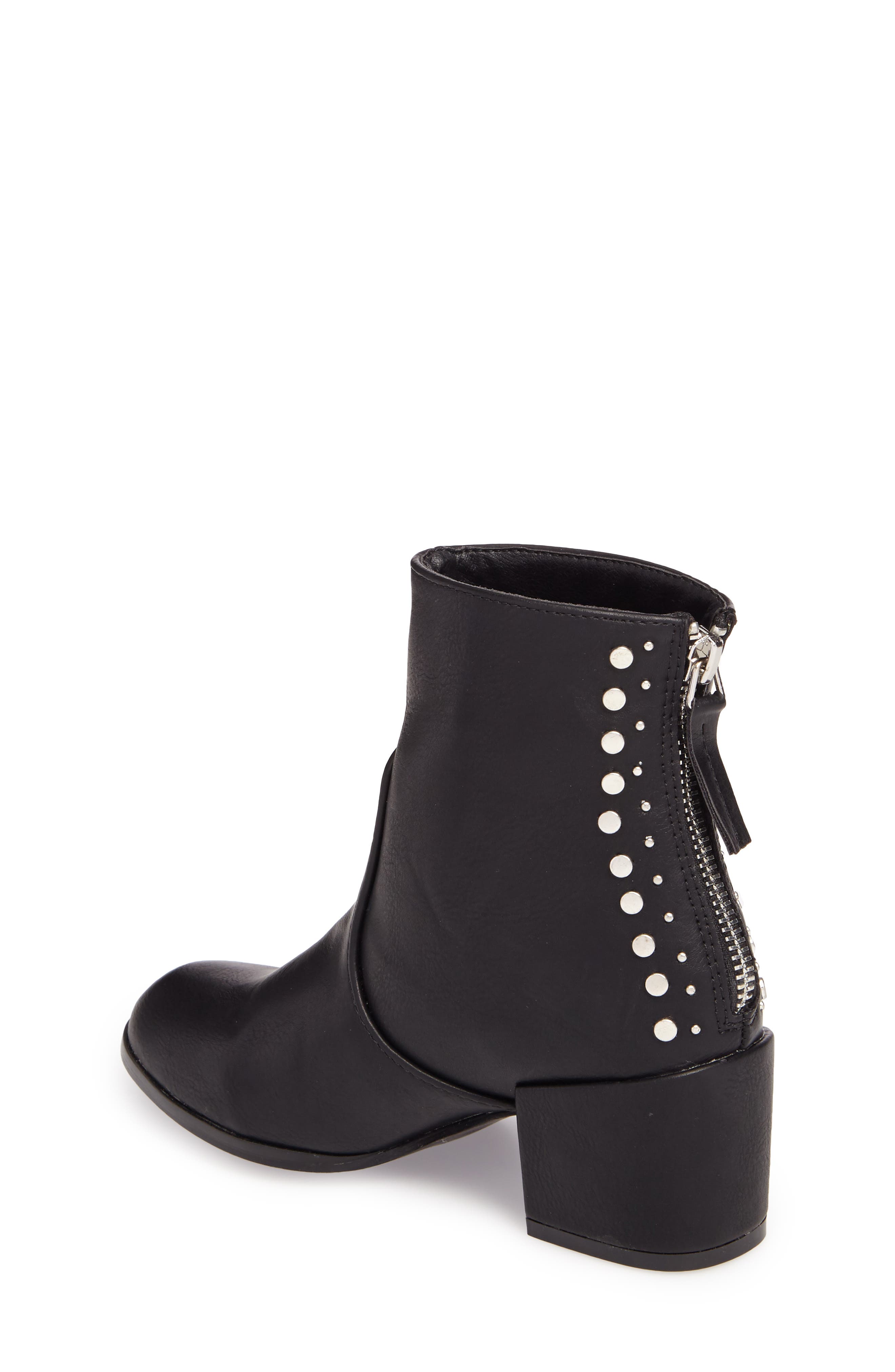 Block Heel Bootie, Alternate, color, BLACK LEATHER