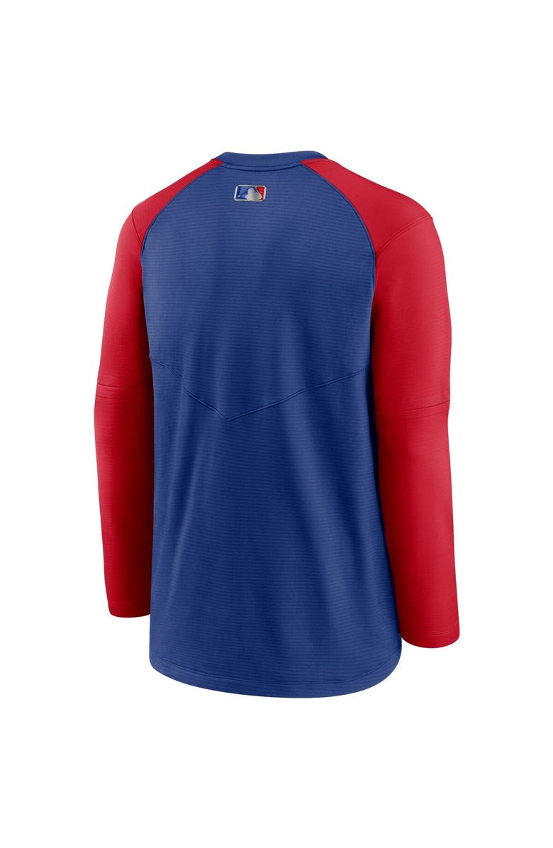 Nike Men's Nike Royal/Red Chicago Cubs Authentic Collection Pregame Performance Raglan Pullover Sweatshirt, Alternate, color, 
