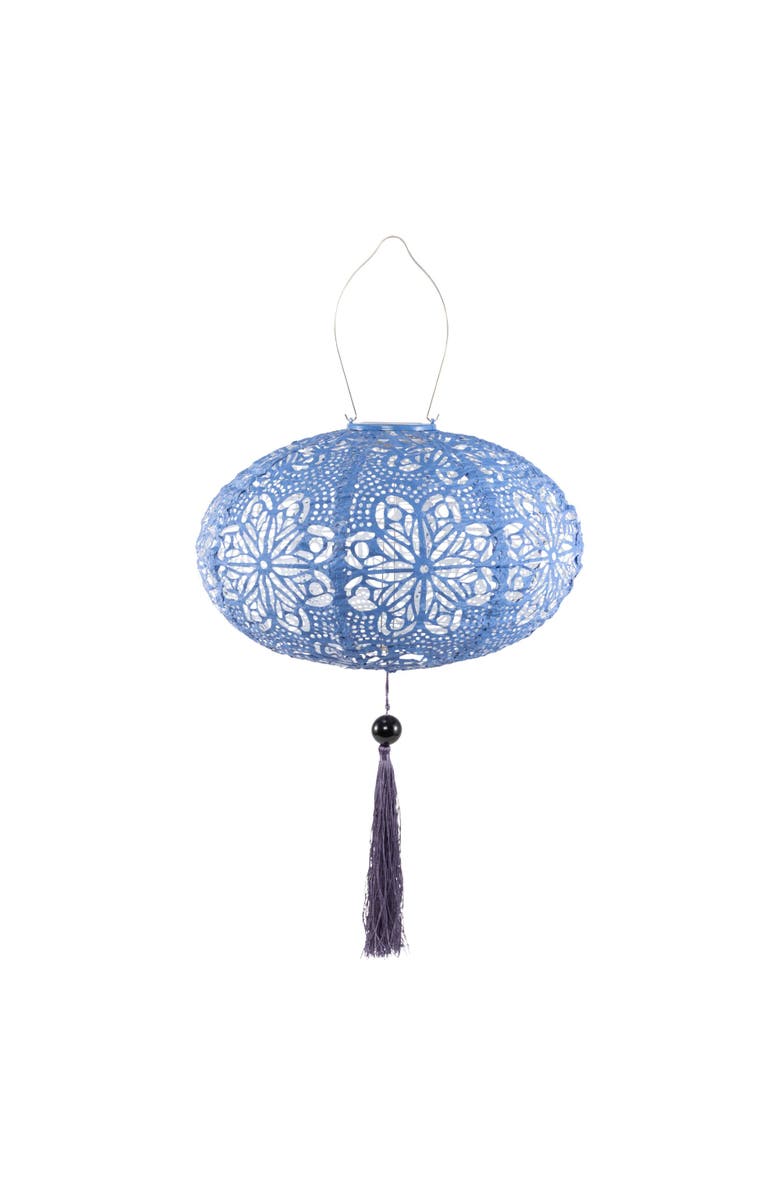 Allsop Home & Garden Soji Stella - Tassel Oval - Solar Lantern, Main, color, Blue