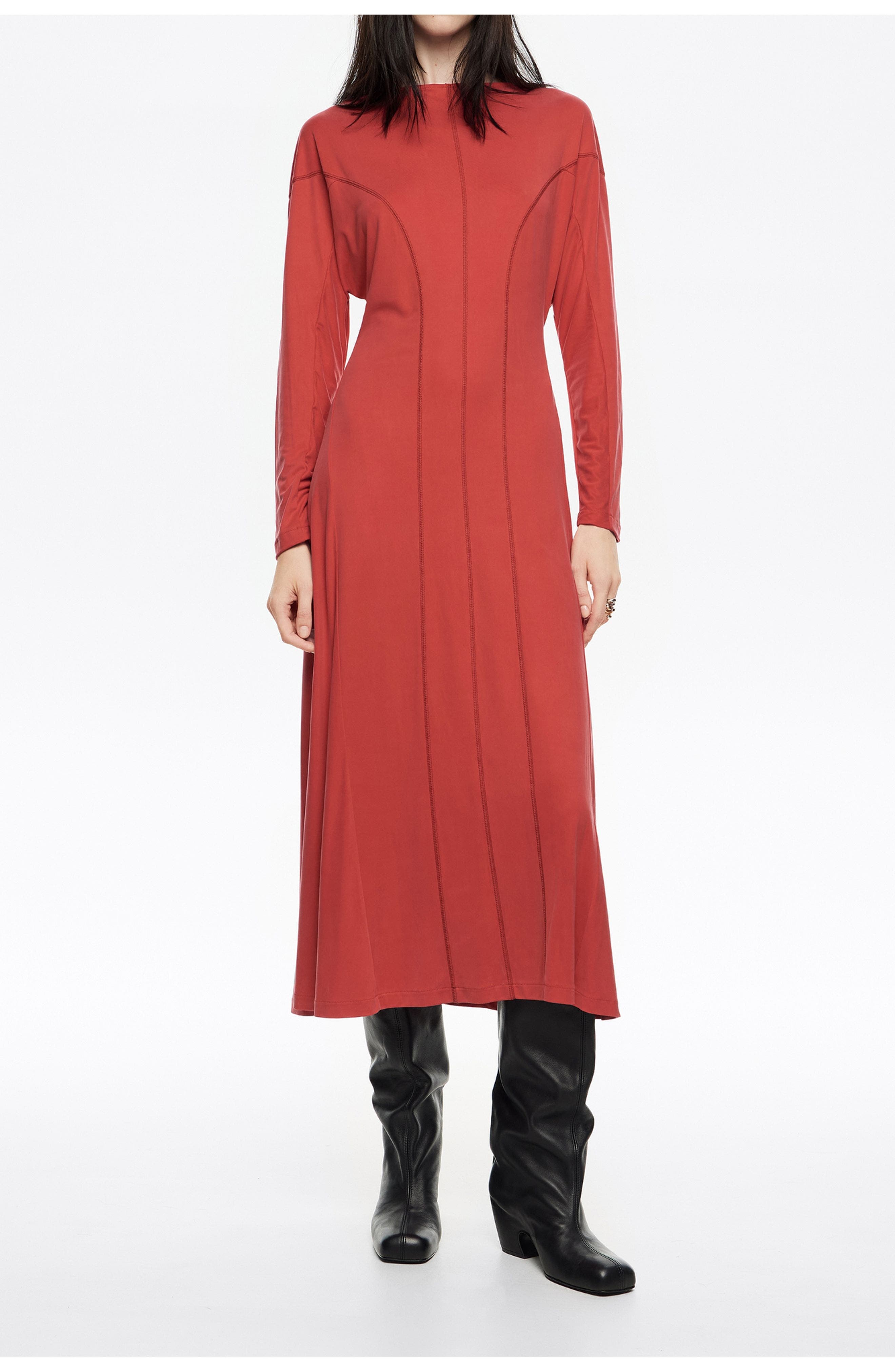 Cupro A-Line Dress - image 3
