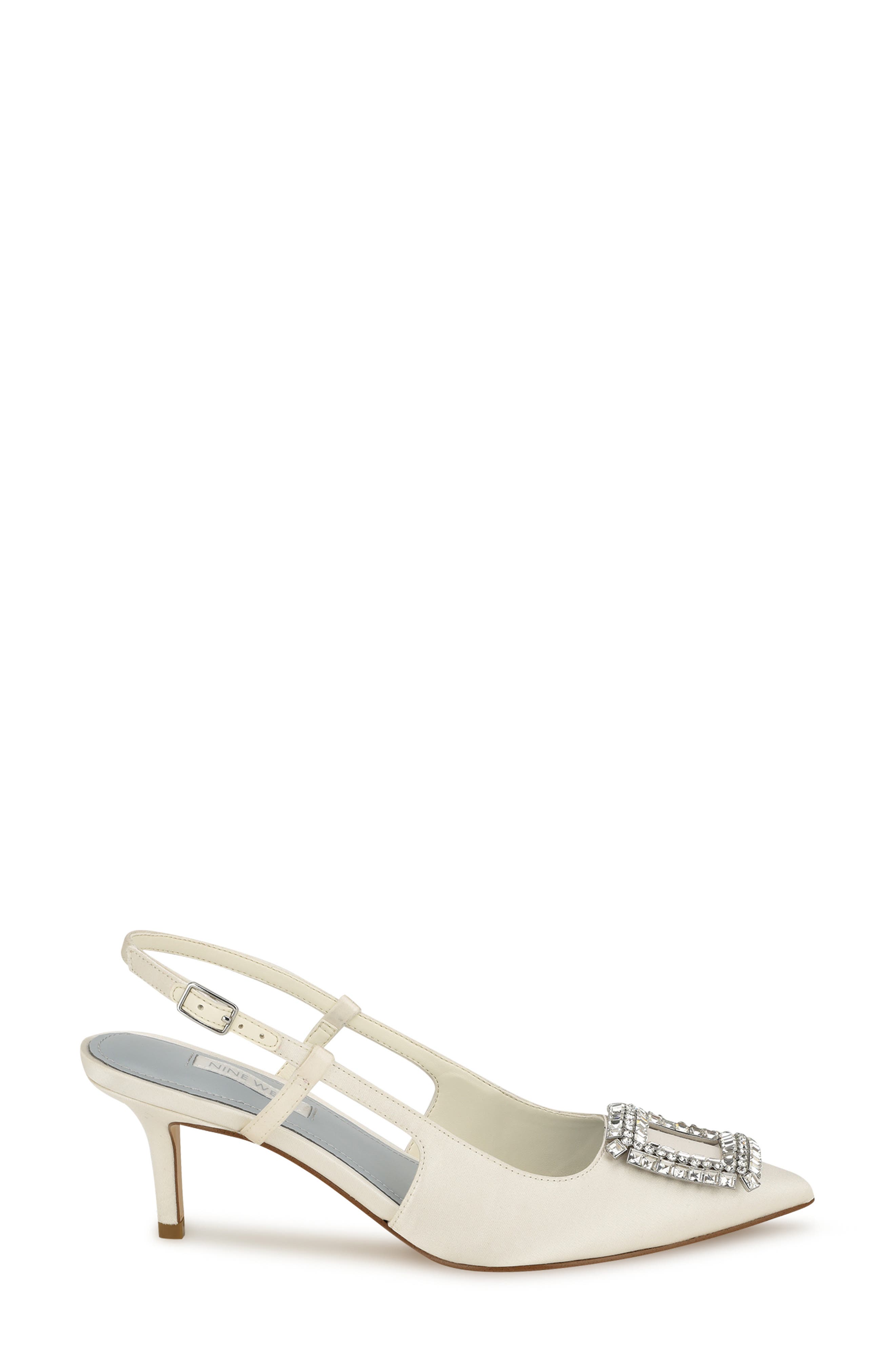 Nine West Aimey Bridal Slingback Pointed Toe Pump, Alternate, color, 
