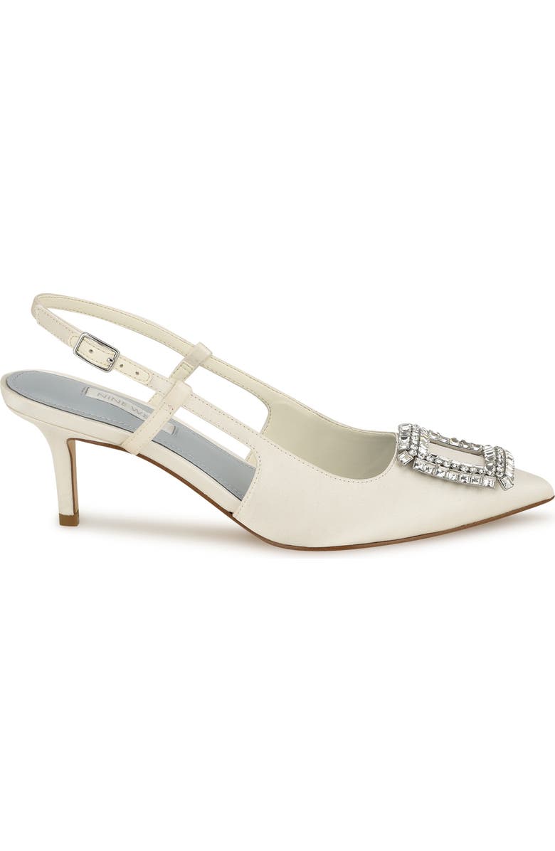 Nine West Aimey Bridal Slingback Pointed Toe Pump, Alternate, color,
