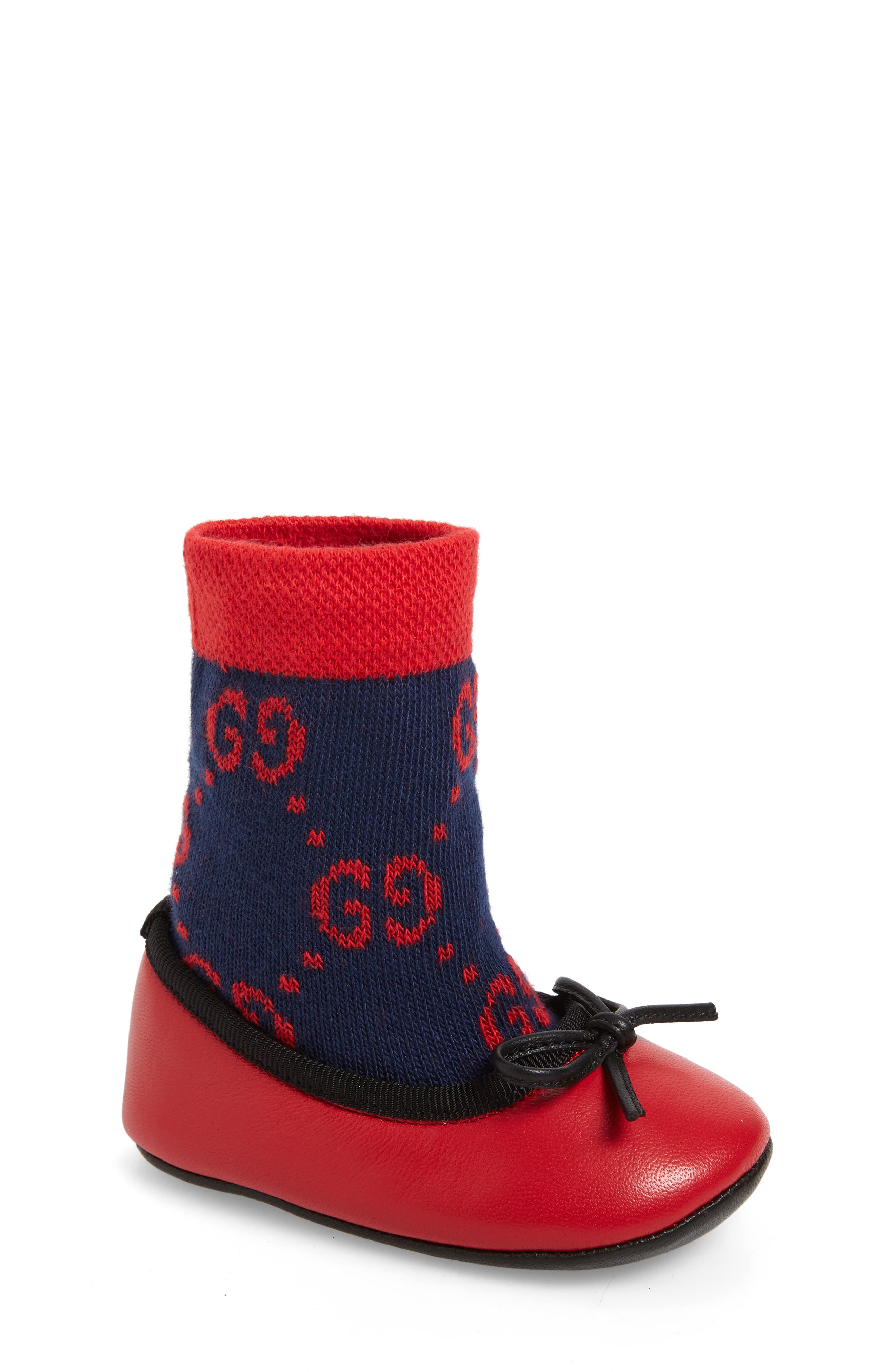 Gucci Felicie Logo Sock Ballet Flat, Main, color, 