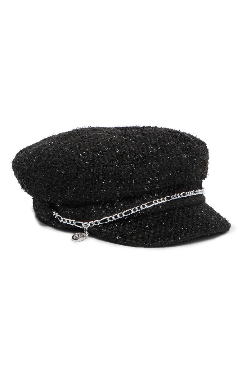 Vince Camuto Metallic Tweed Newsboy Hat, Main, color, 
