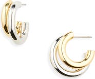 Shashi Two-Tone Double Hoop Earrings
