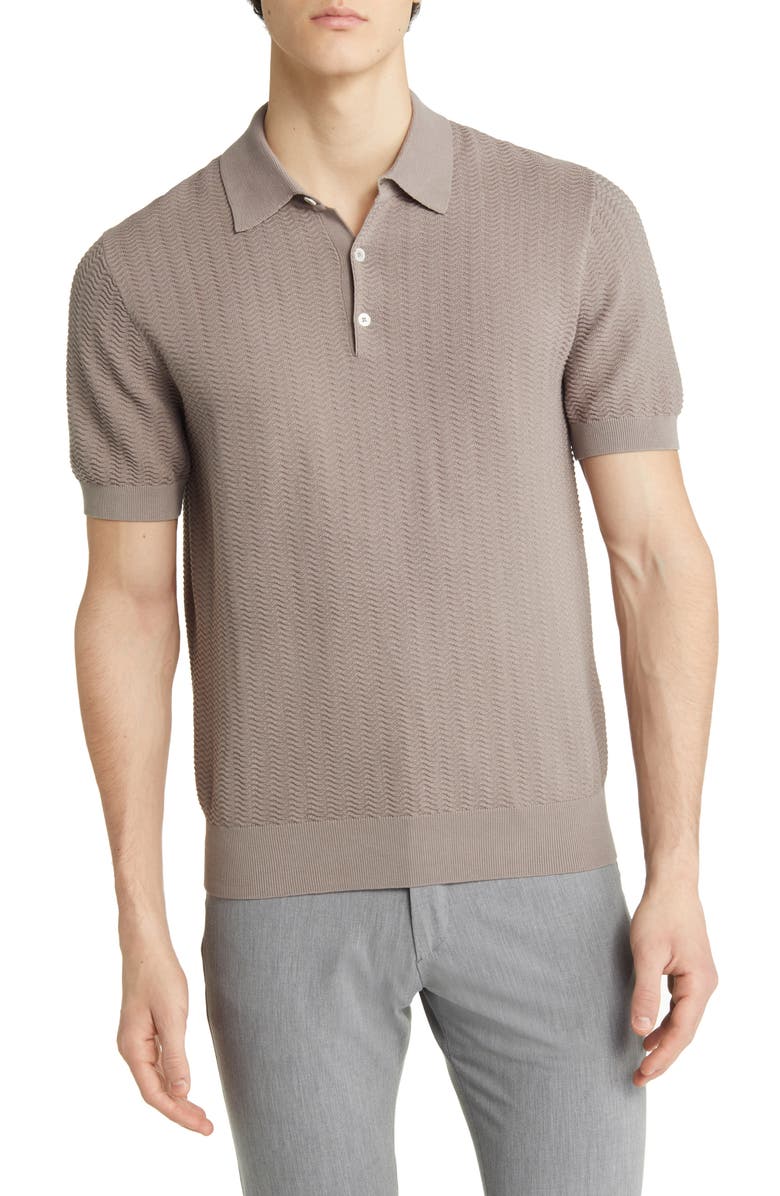 Emporio Armani Textured Sweater Polo, Main, color,