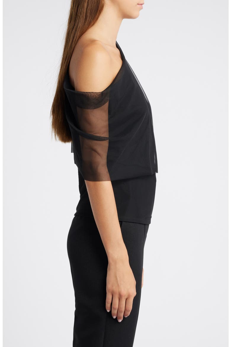 Zinnia One-Shoulder Top, Alternate, color, BLACK