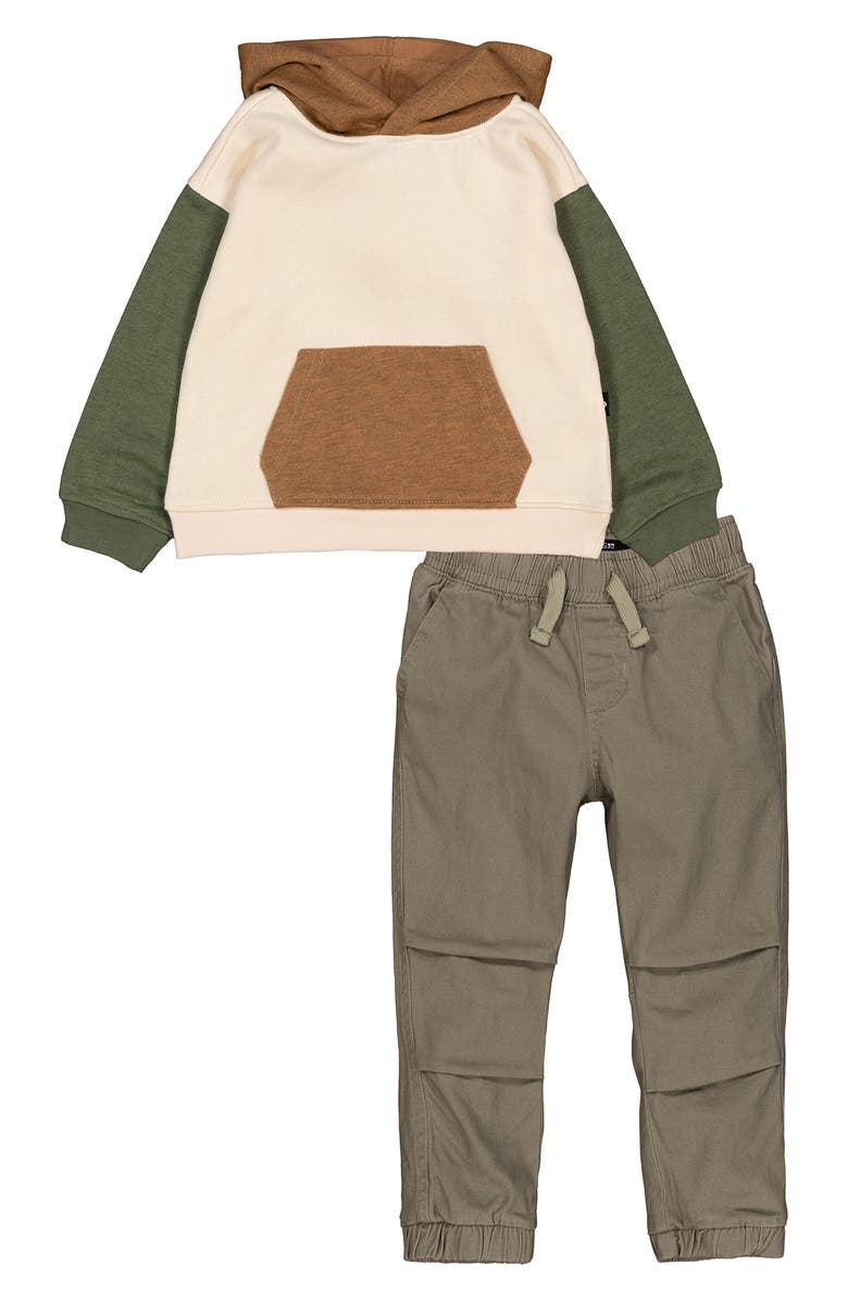 Joe's Jeans Colorblock Hoodie & Joggers Set, Main, color, Green