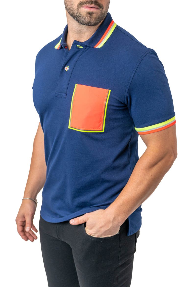 Mozart Milano Egyptian Cotton Polo, Alternate, color, BLUE