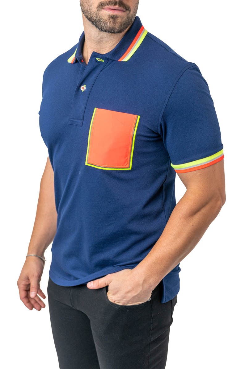 Maceoo Mozart Milano Egyptian Cotton Polo, Alternate, color, Blue