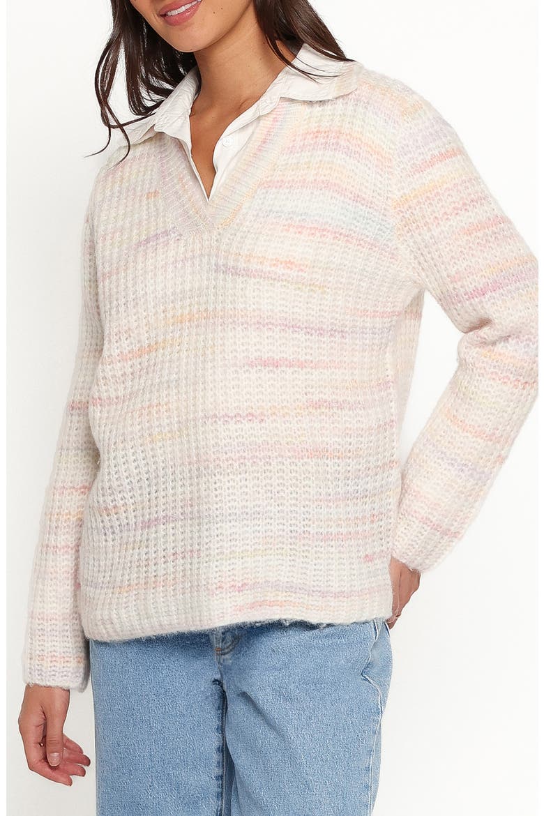 Alyx Spacedye Polo Sweater, Alternate, color, PINK MULTI
