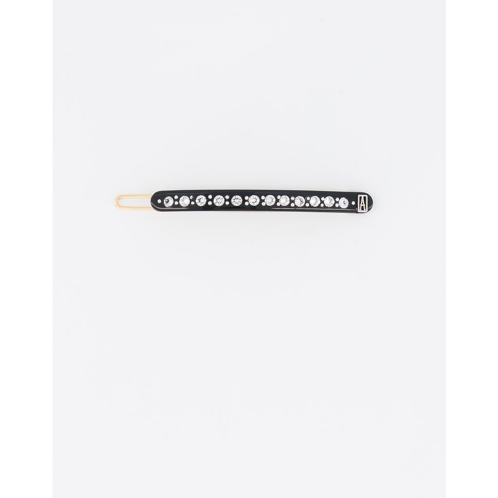 Alexandre De Paris Le Marais Strass Acetate Side Barette In Black