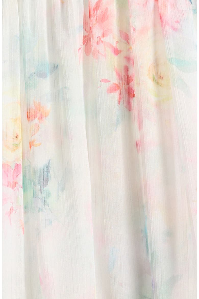 Kids' Print Ruffle Chiffon Maxi Dress, Alternate, color, IVORY