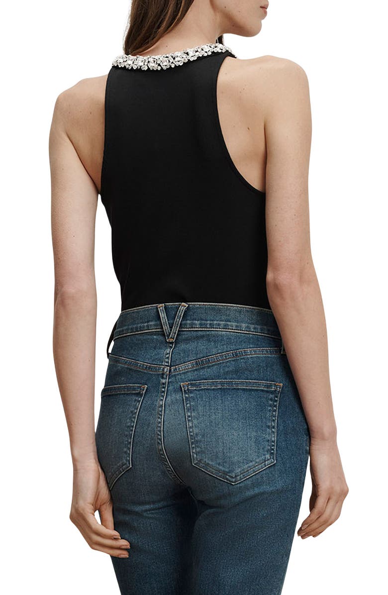 Veronica Beard Ayres Jeweled Tank, Alternate, color, Black