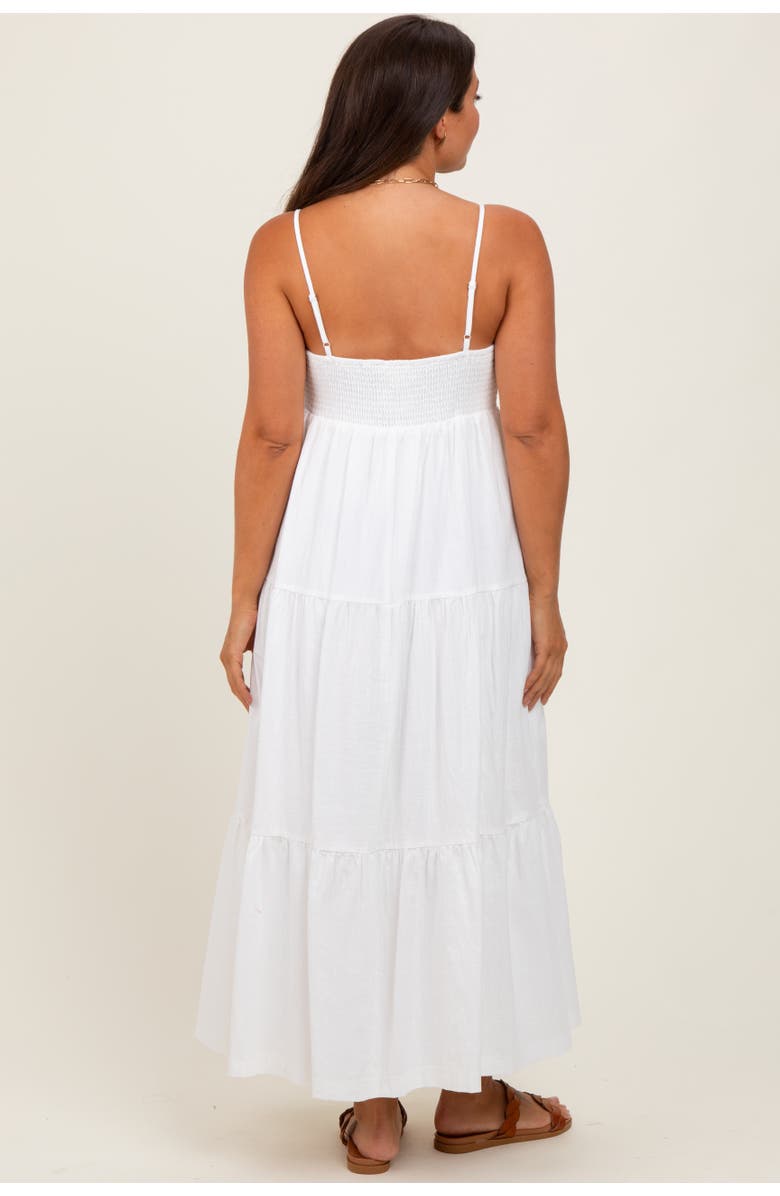 PinkBlush Crochet Flare Smocked Maxi Dress, Alternate, color, White