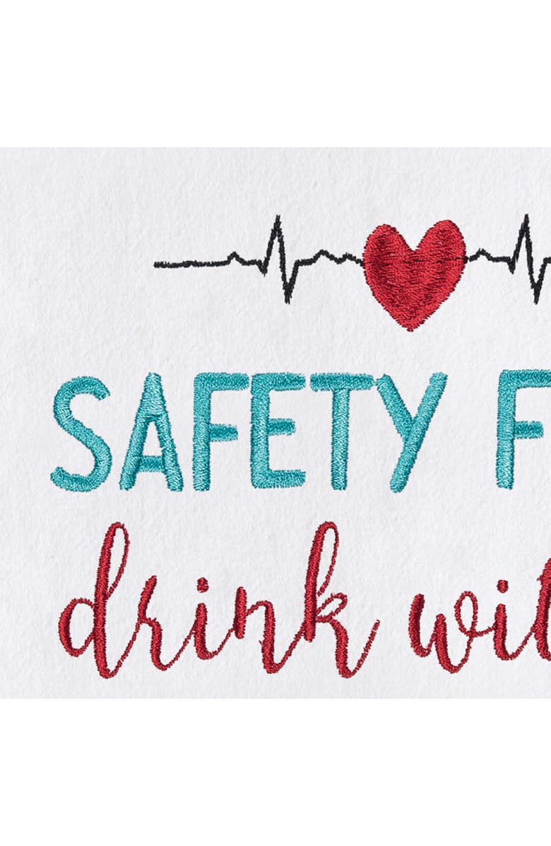 C&F Home Drink With A Nurse Kitchen and Bathroom Embroidered Hand Towel, Alternate, color, Blue