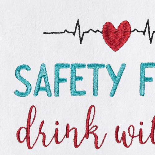 C & F Home C&f Home Drink With A Nurse Kitchen And Bathroom Embroidered Hand Towel In White