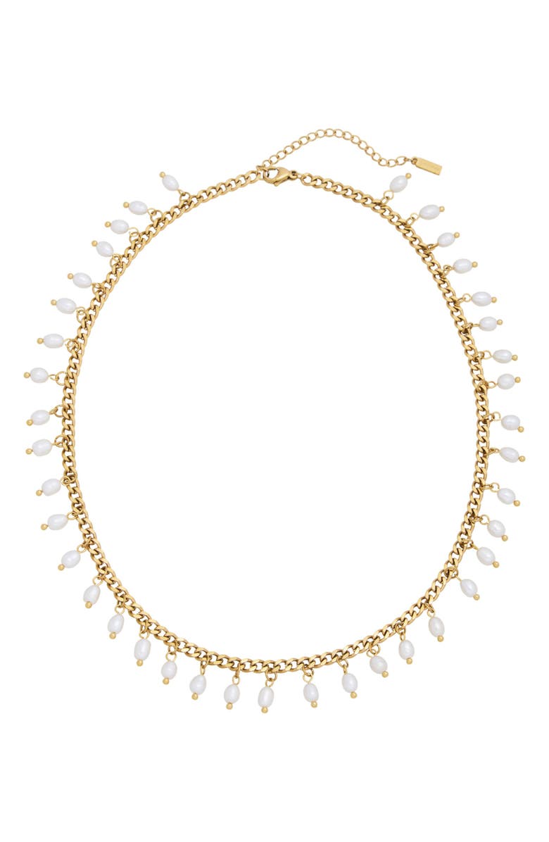 st. Moran Vicentina Freshwater Pearl Necklace, Main, color, White