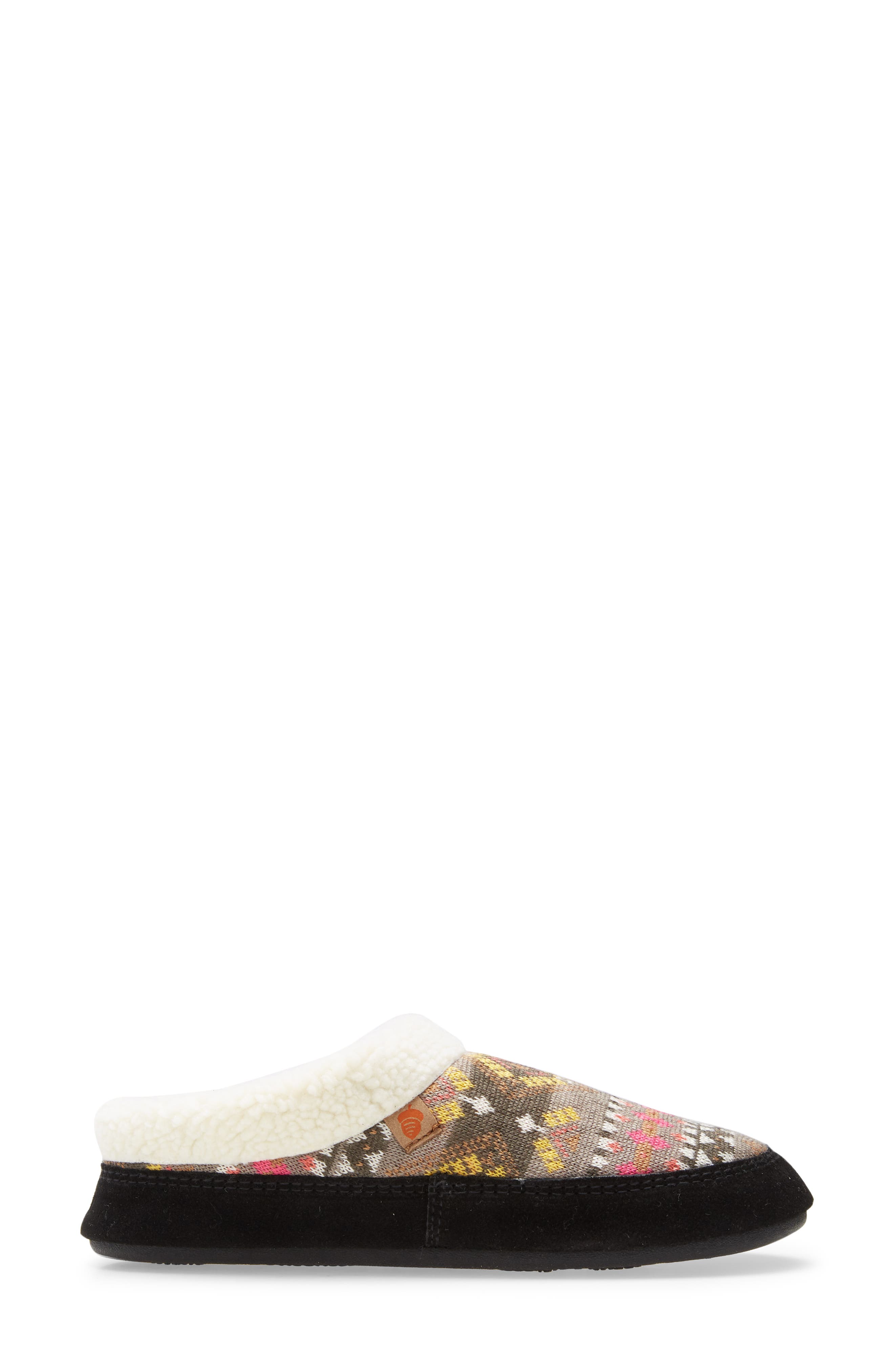 Acorn Fair Isle Hoodback Scuff Slipper, Alternate, color, 