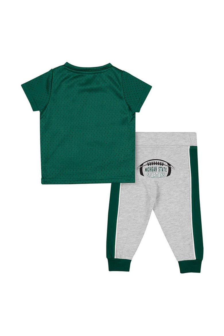 Infant Colosseum Green/Heather Gray Michigan State Spartans Ka-Boot-It Jersey & Pants Set, Alternate, color, Green