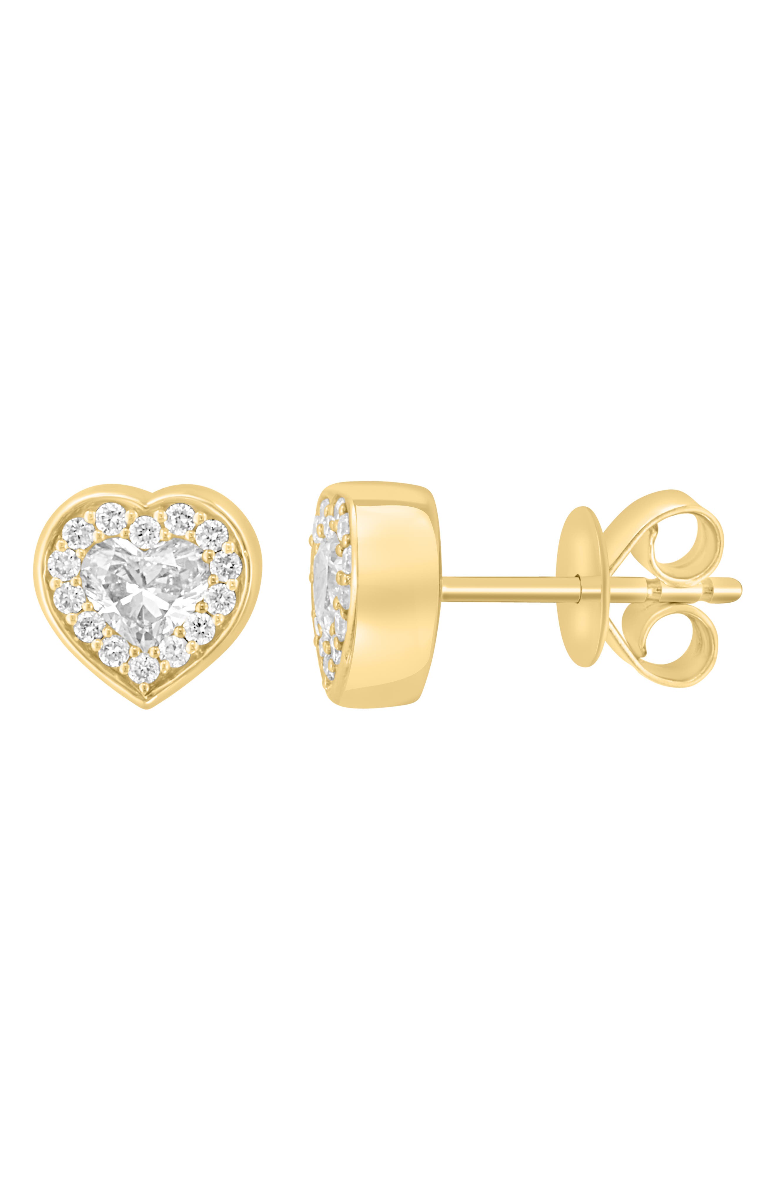 EFFY Lab Grown Diamond Heart Stud Earrings