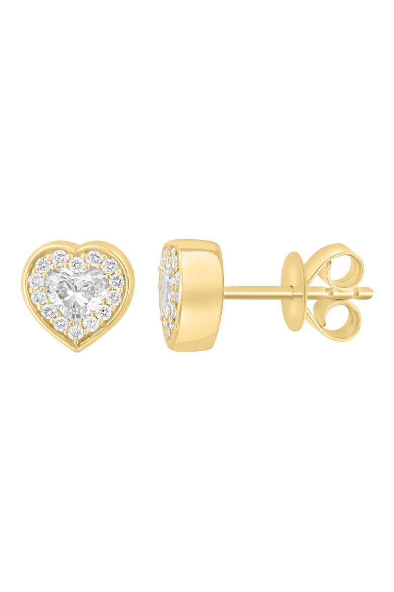 Lab Grown Diamond Heart Stud Earrings, Main, color, GOLD